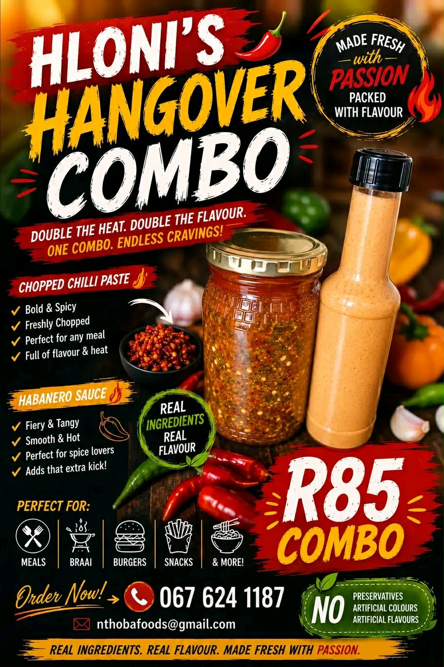 Crushed Chilli Paste And Habanero Sauce