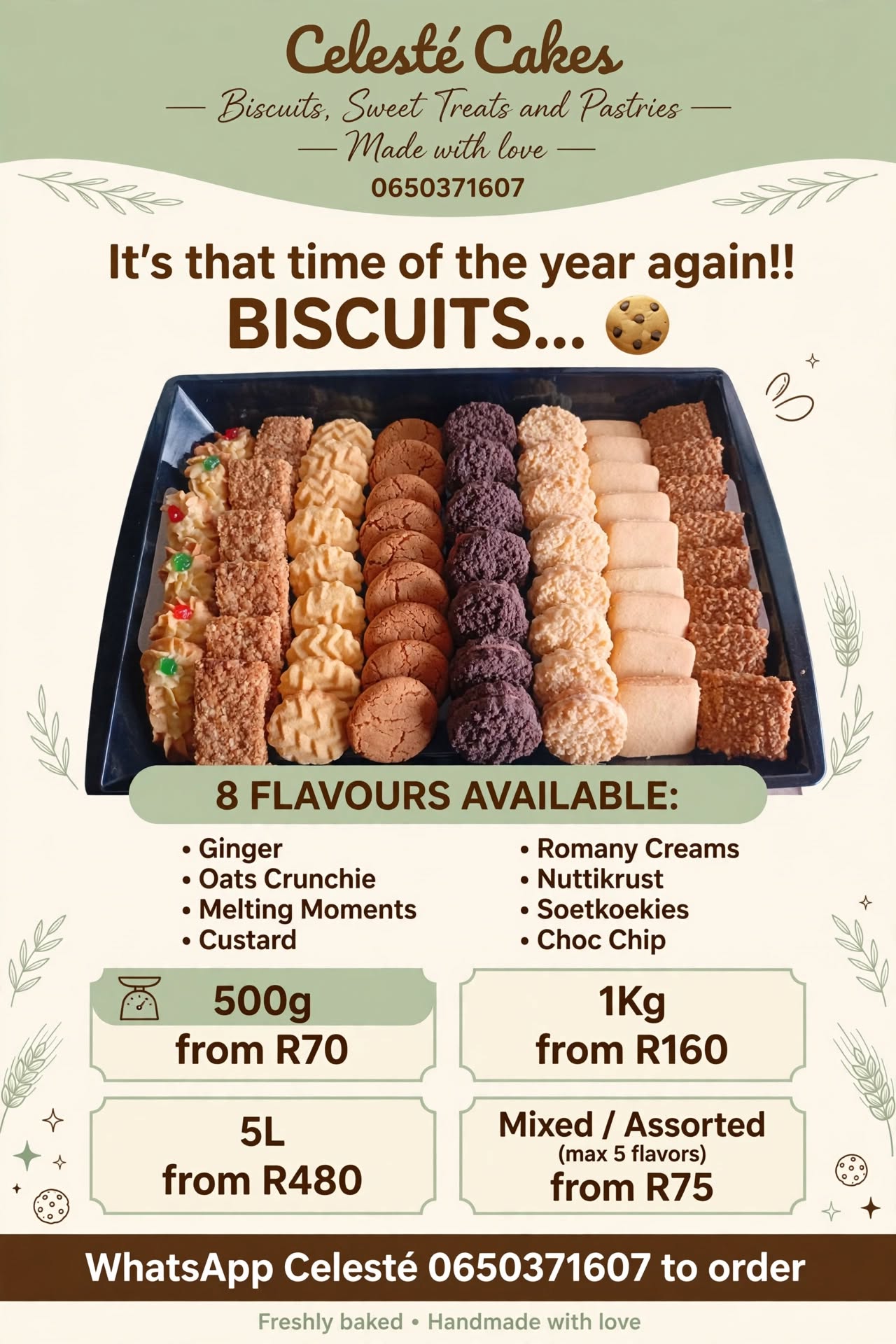 Biscuits, sweet treats and pastries