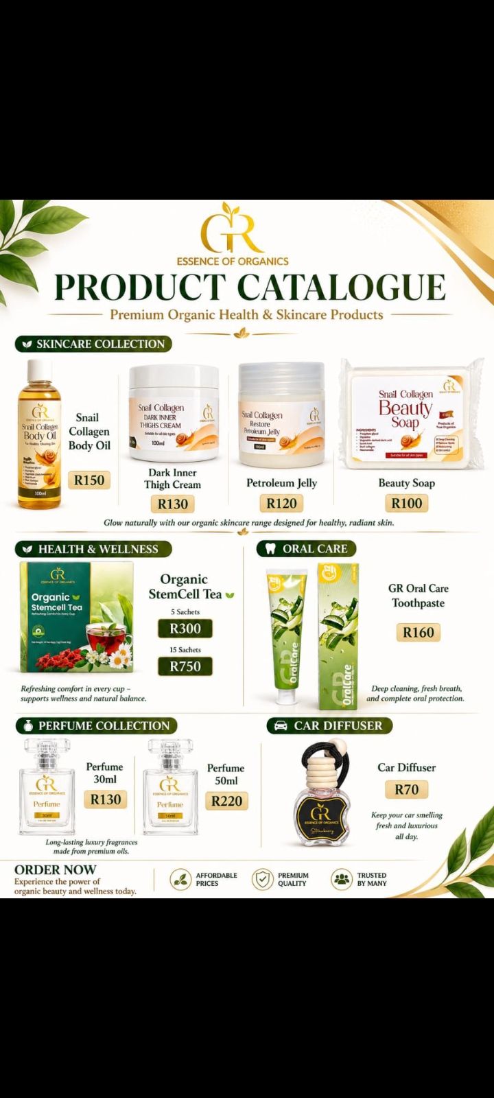Skin  care,cleaning  products ,perfumes  and sneakers