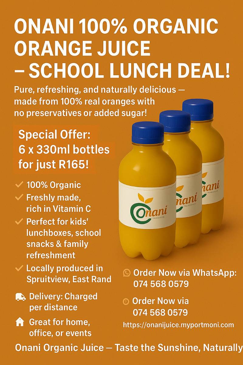 100% orange organic juices