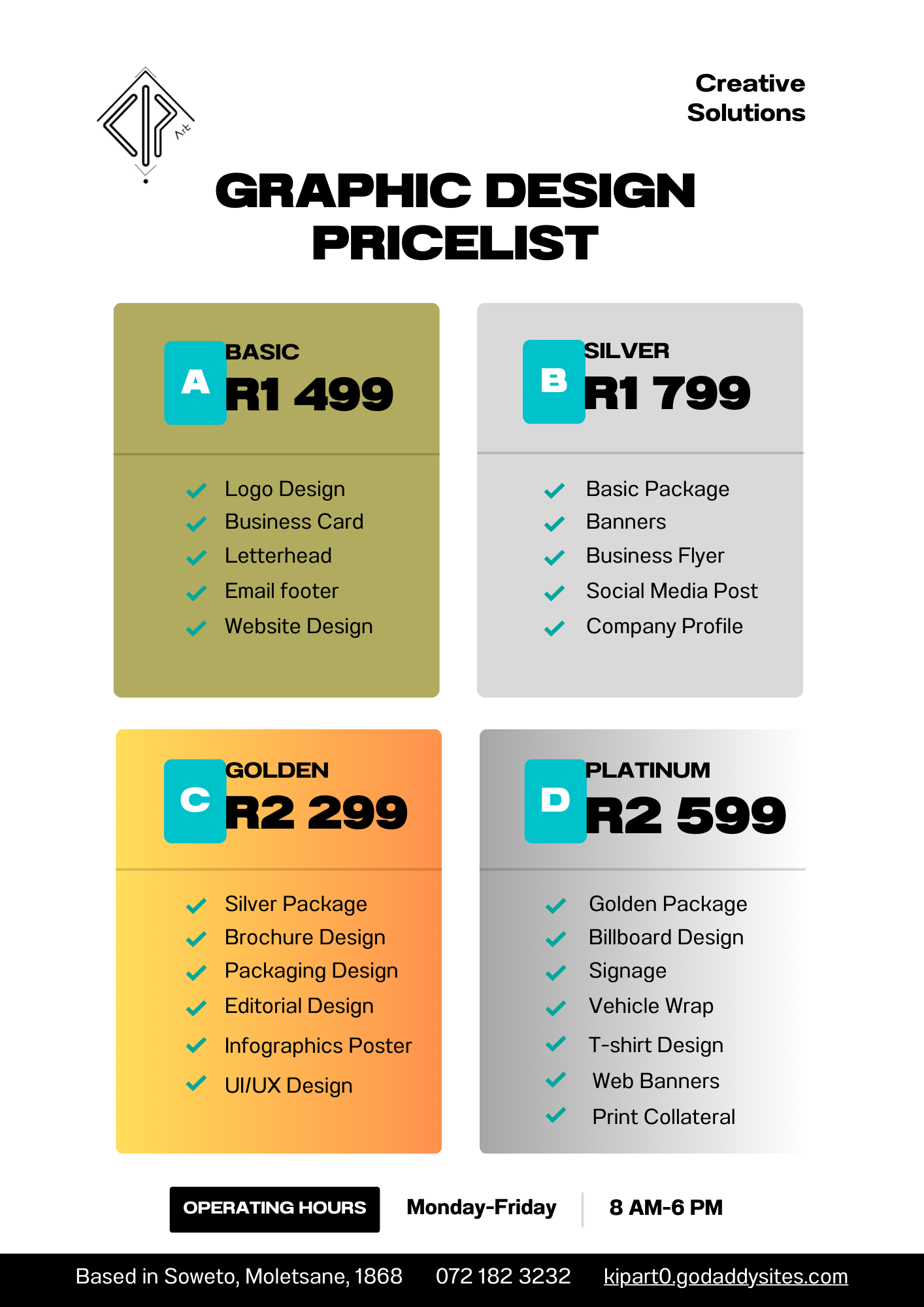 Graphic Design, Website and App Development, Fashion Design, Visual Arts, Printmaking.
