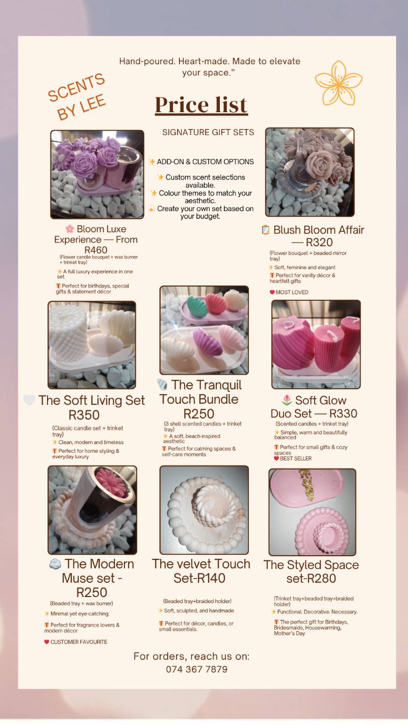 Scented candles and Trinket trays