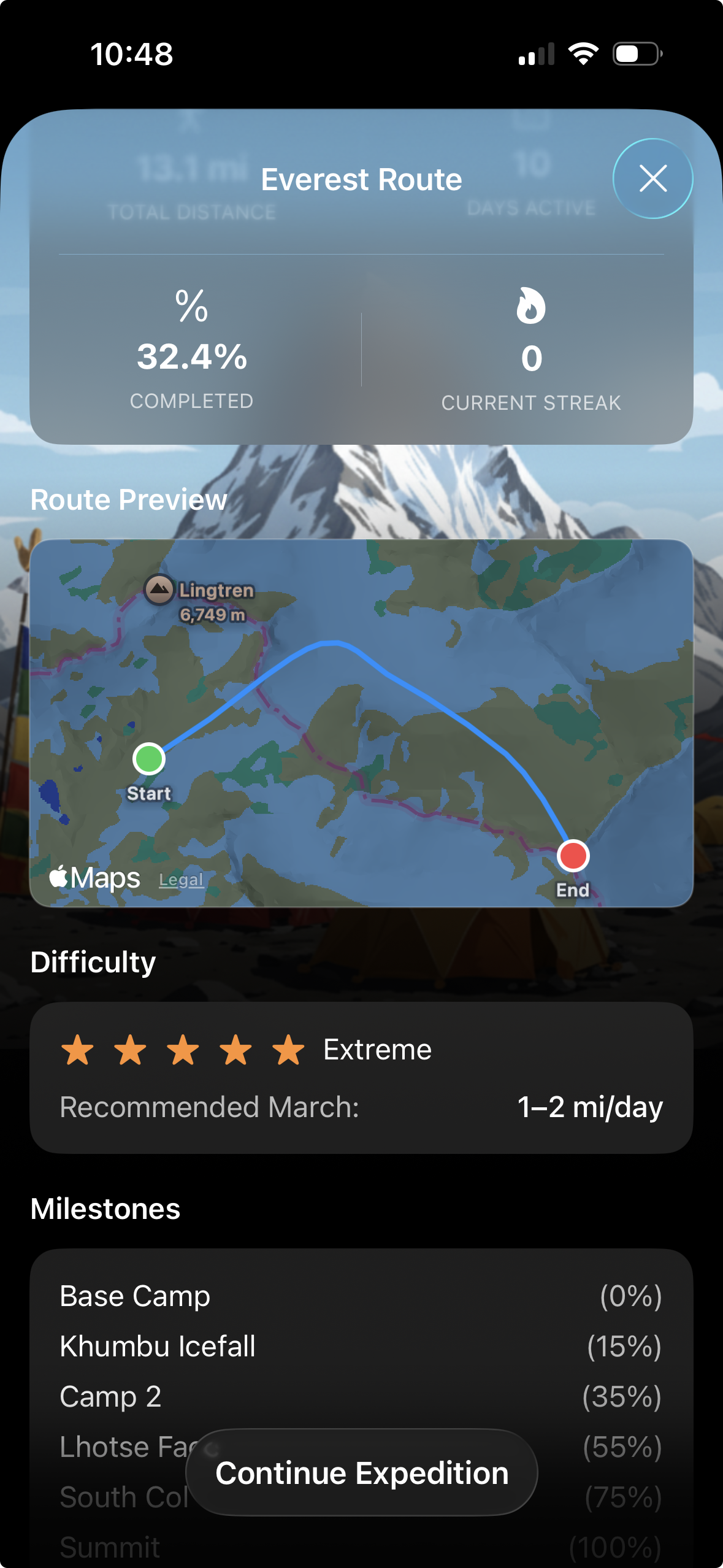Expedition Details Screen