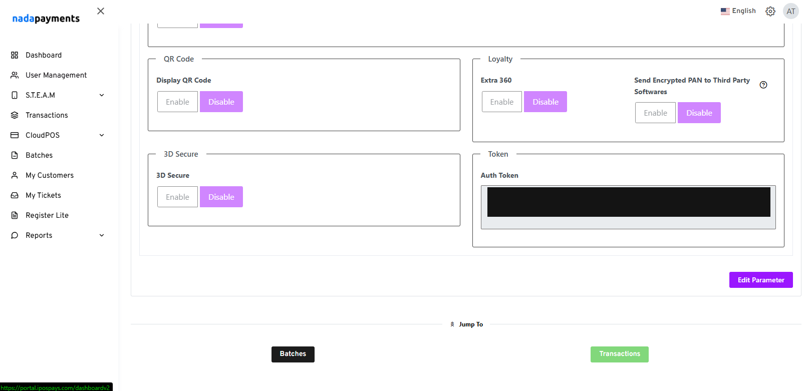 iPOSpays — Auth Token