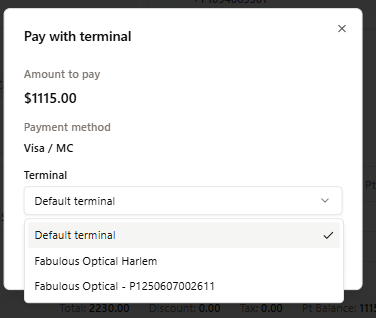 Pay with terminal