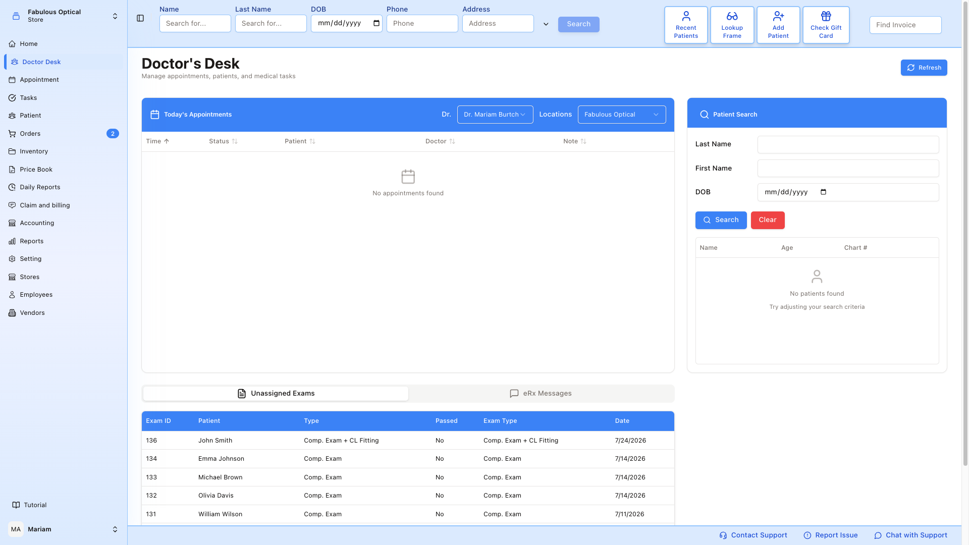 Doctor's Desk landing page