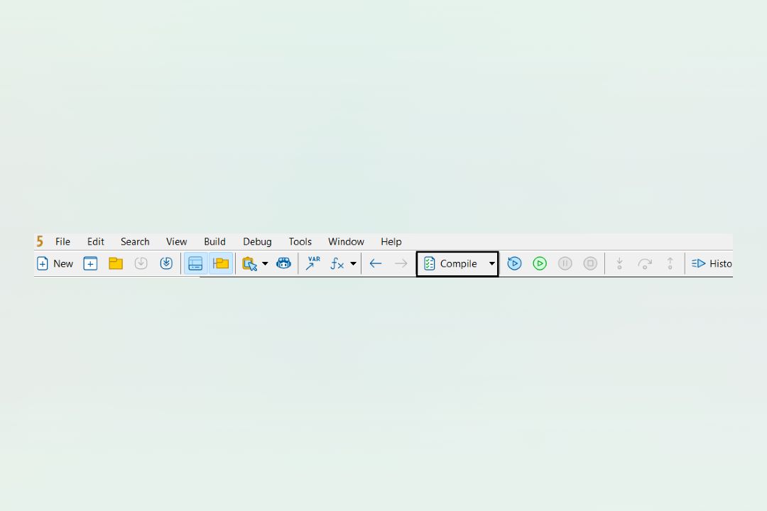 Tombol Compile pada toolbar MetaEditor untuk mengubah susunan kode menjadi robot trading.