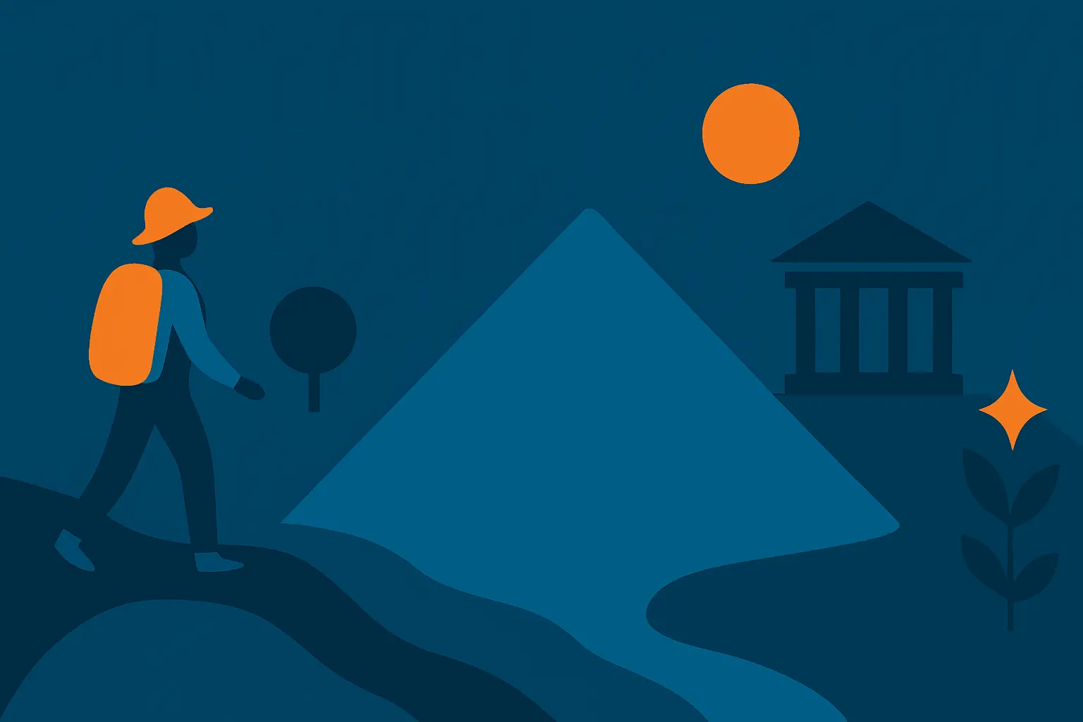 Banner com ilustração de um aventureiro