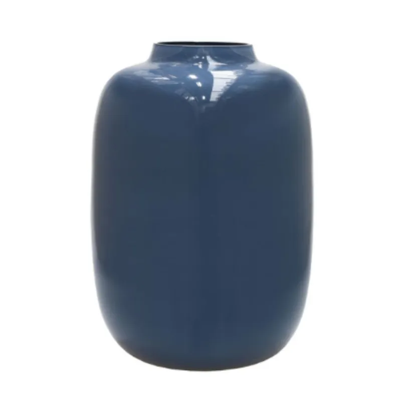 Cylindrical dark blue Artic vase with a smooth finish, centered on a white background.