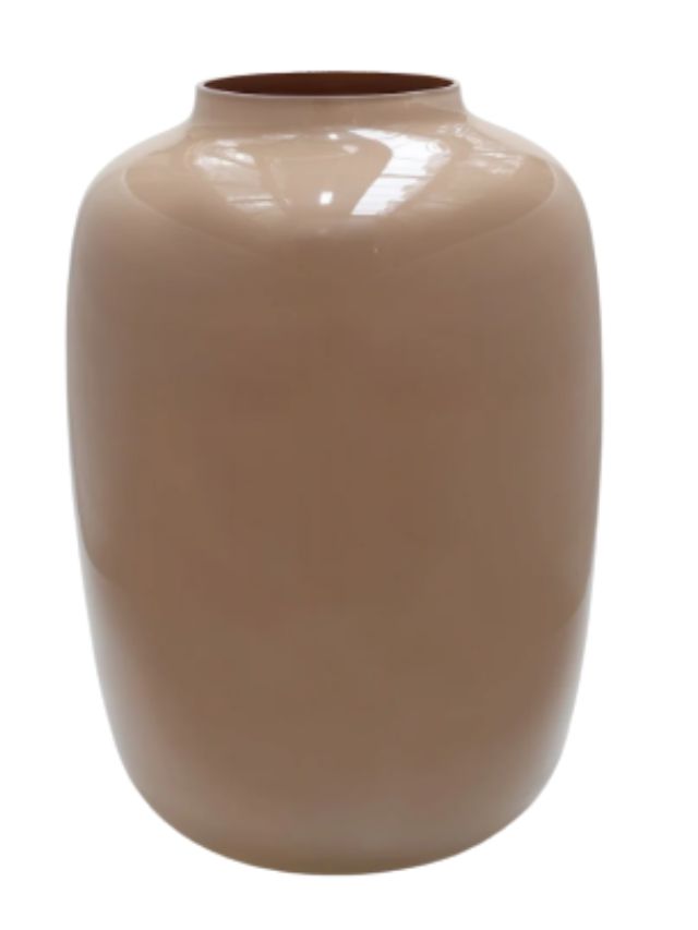 Slanke roze Artic vaas maat S met een glanzende afwerking en een minimalistisch cilindrisch ontwerp.