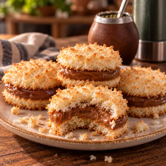 Alfajores de coco y dulce