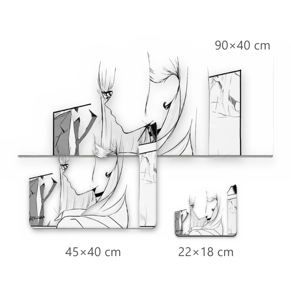 Mousepad Grande Ilustração Mangá Preto e Branco Marin Kitagawa