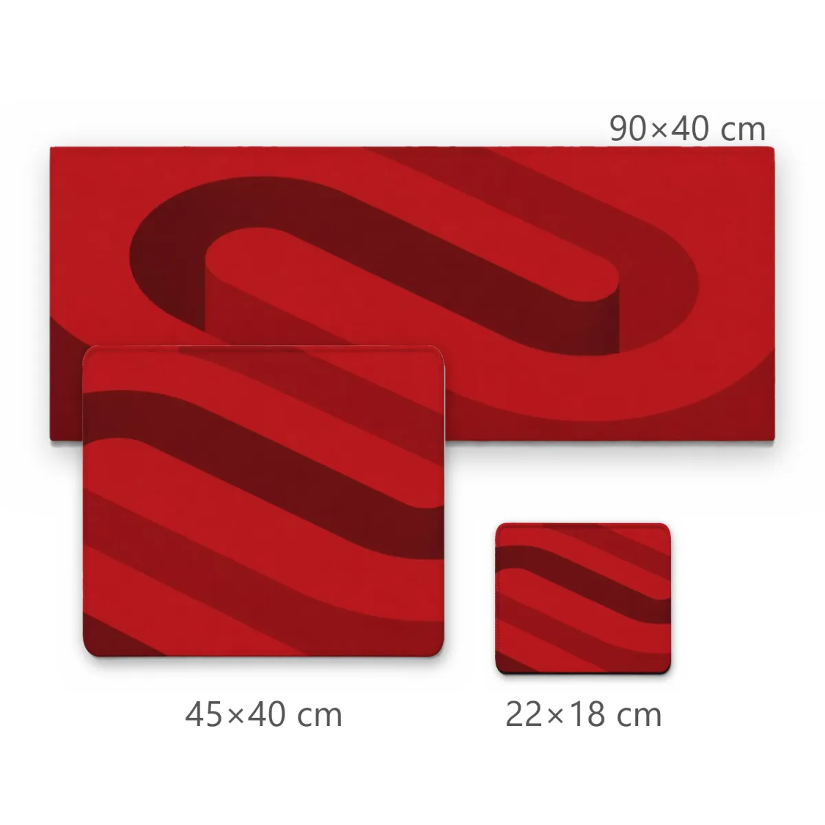 Mousepad Gamer Formas Curvas Abstratas e Profundidade em Tons de Vermelho