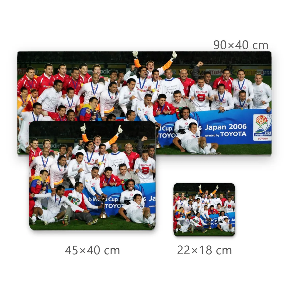Mousepad Foto Time Campeão Mundial 2006 SC Internacional Celebração em Campo