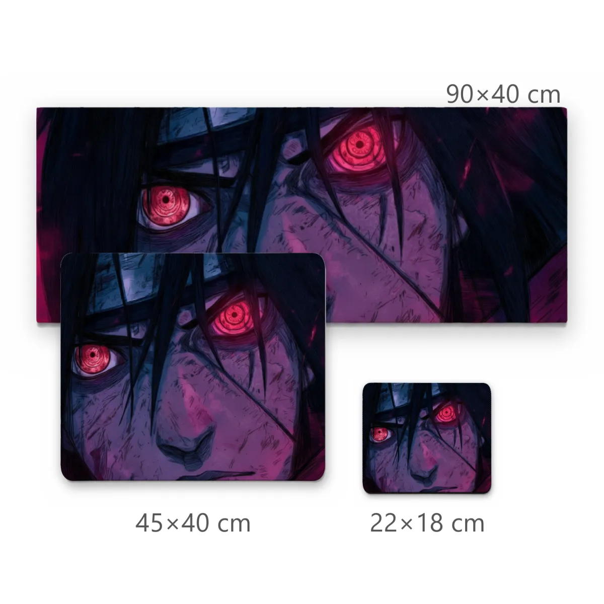 Mousepad Gamer Ninja com Olhos Vermelhos e Iluminação Roxa Neon