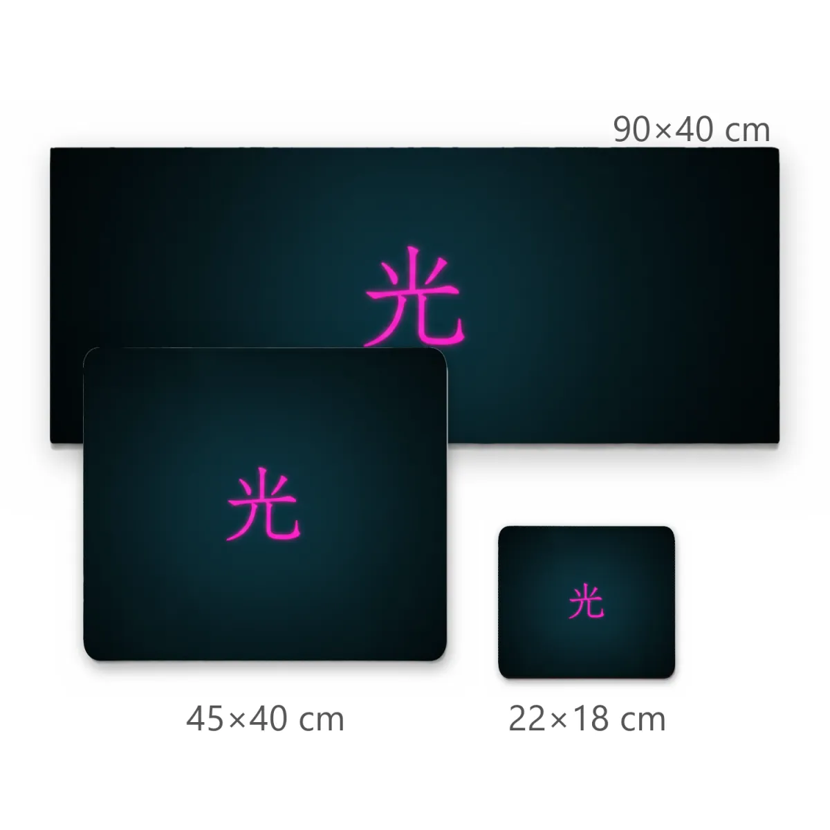 Mousepad Minimalista com Ideograma Japonês Magenta sobre Fundo Azul Ciano