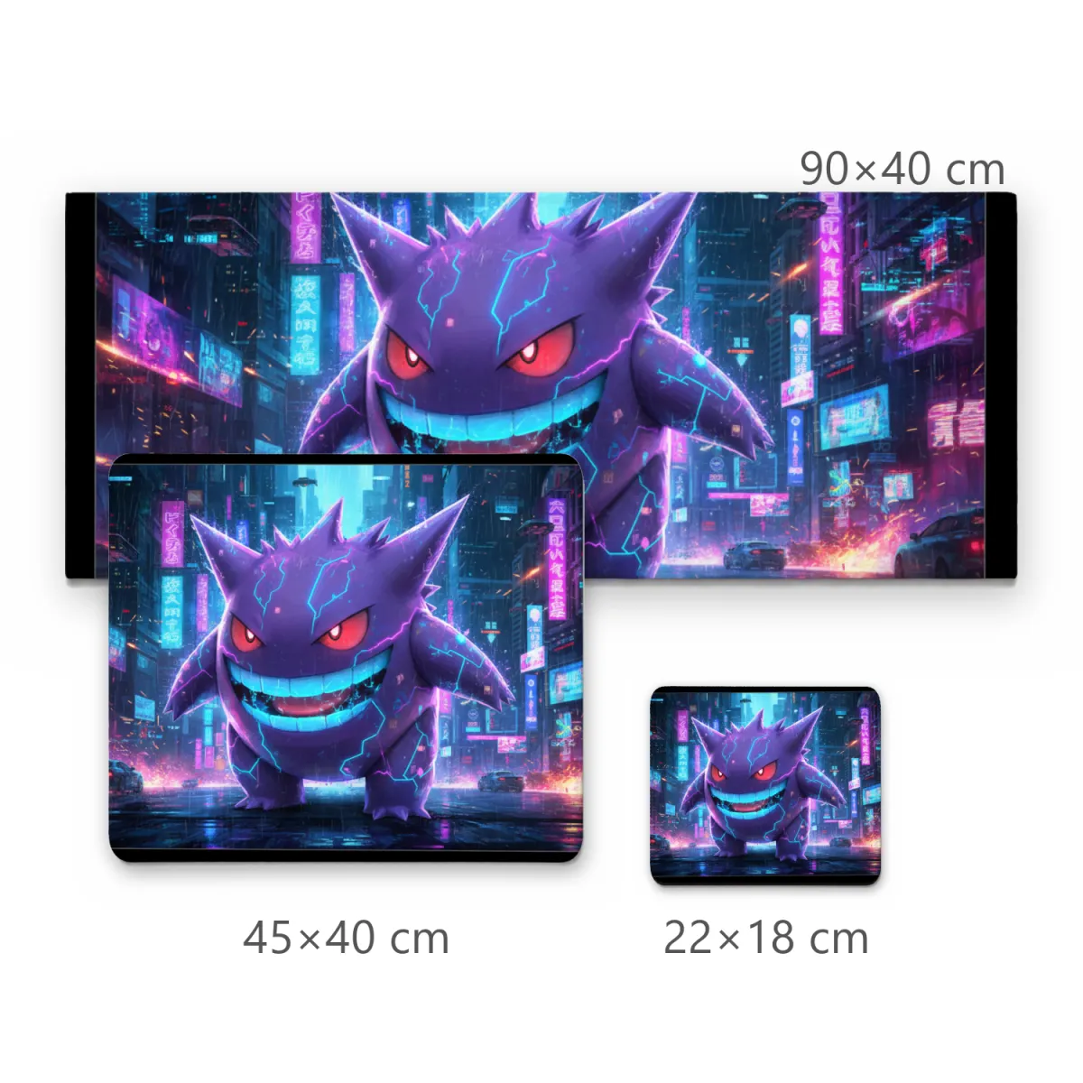 Mousepad Gamer Gengar Cyberpunk Cidade Noturna Neon