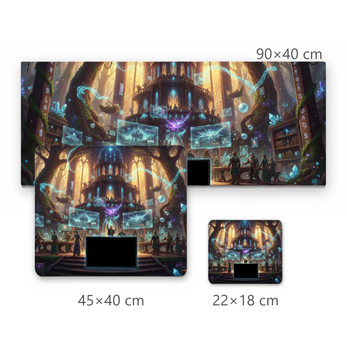 Mousepad Grande Estúdio Mágico de Criação em Santuário Épico com Hologramas