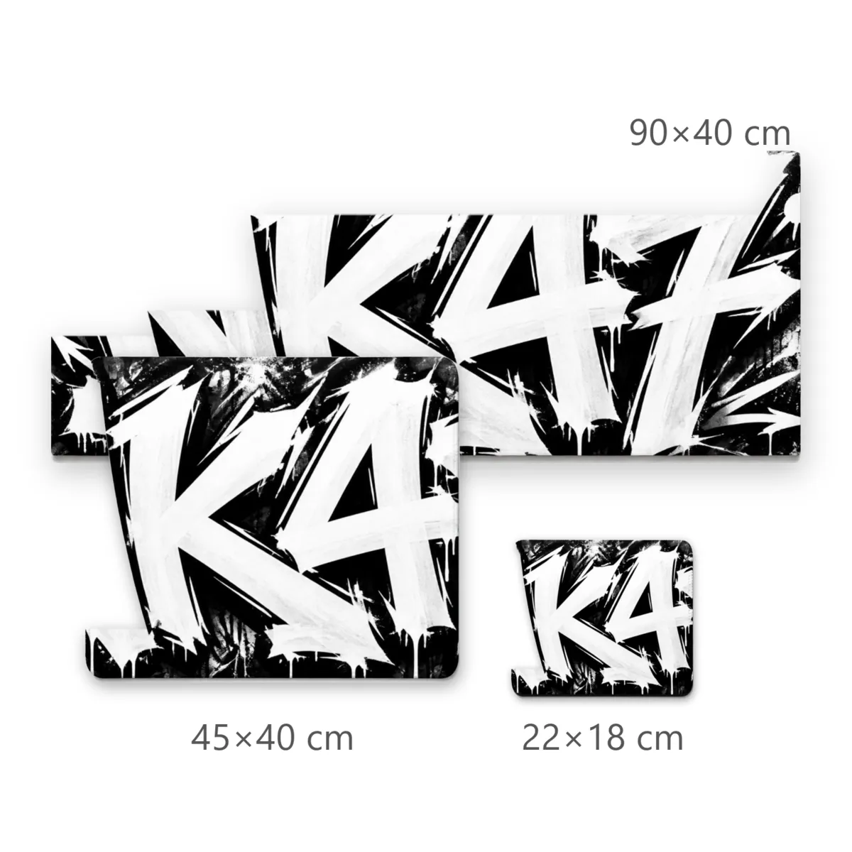 Mousepad Gamer Graffiti NK47 Branco e Preto Estilo Urbano