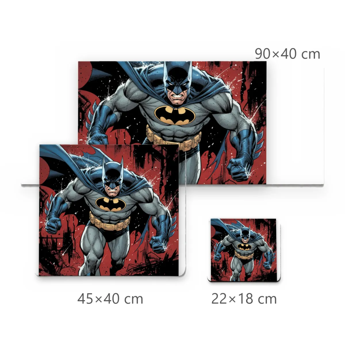 Mousepad Batman Cavaleiro das Trevas Arte Estilo Quadrinhos e Fundo Vermelho