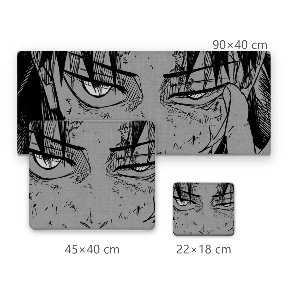 Mousepad Gamer Olhar Intenso Manga em Preto e Branco