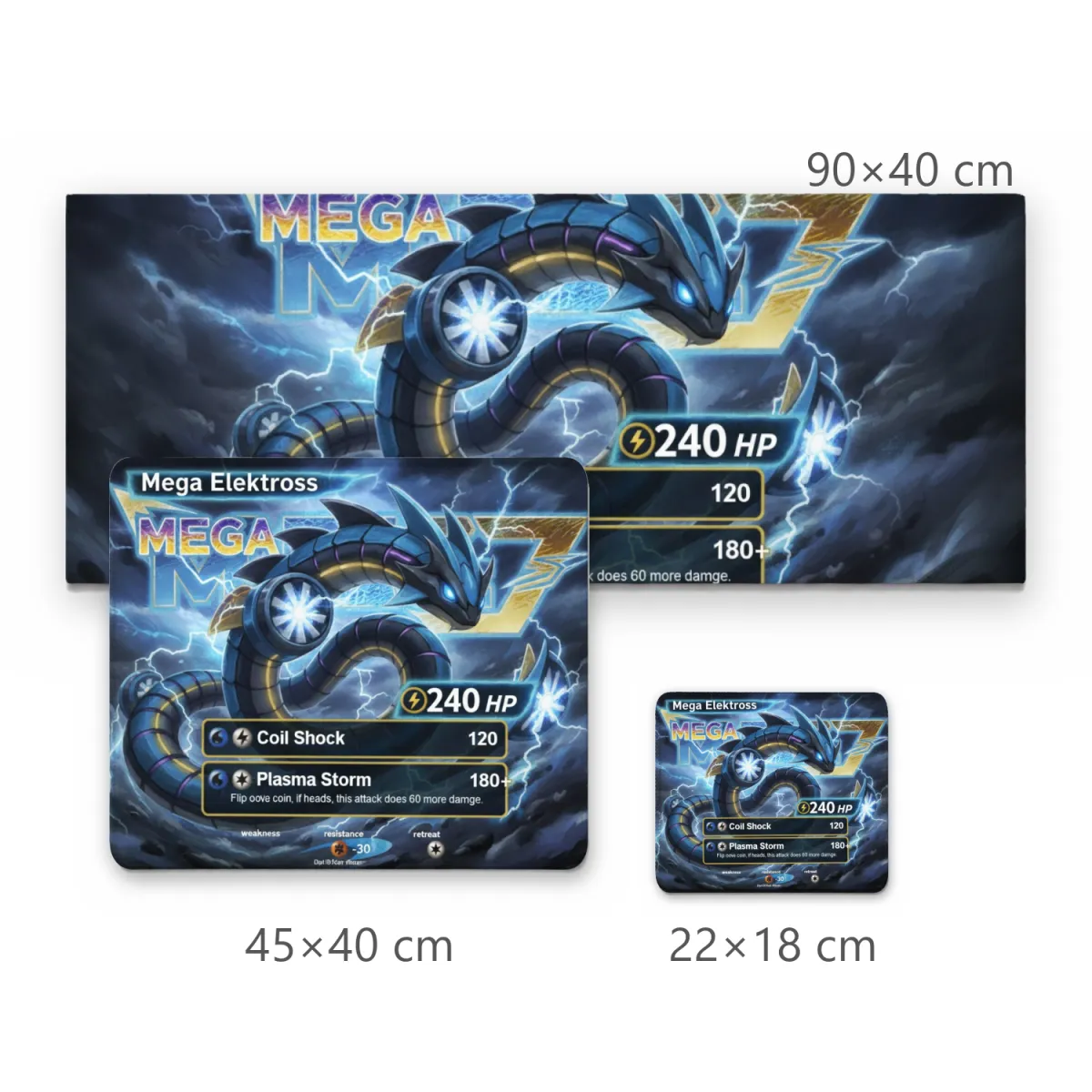 Mousepad Gamer Mega Eelektross Carta Tempestade de Raios Elétricos