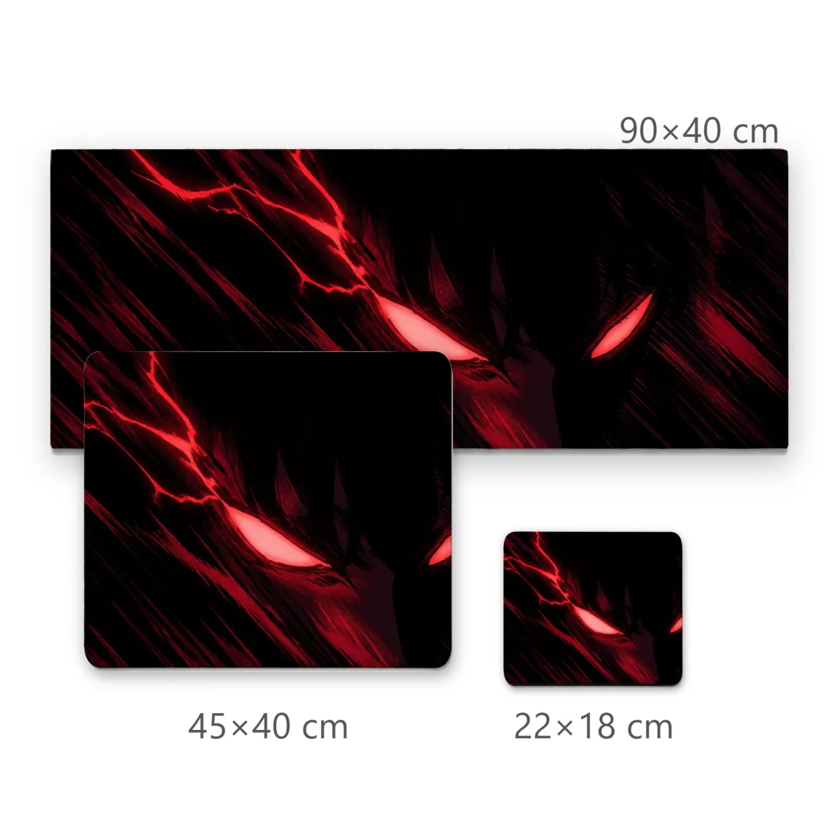 Mousepad Olhos Vermelhos Brilhantes e Raios Sombrios Estilo Anime
