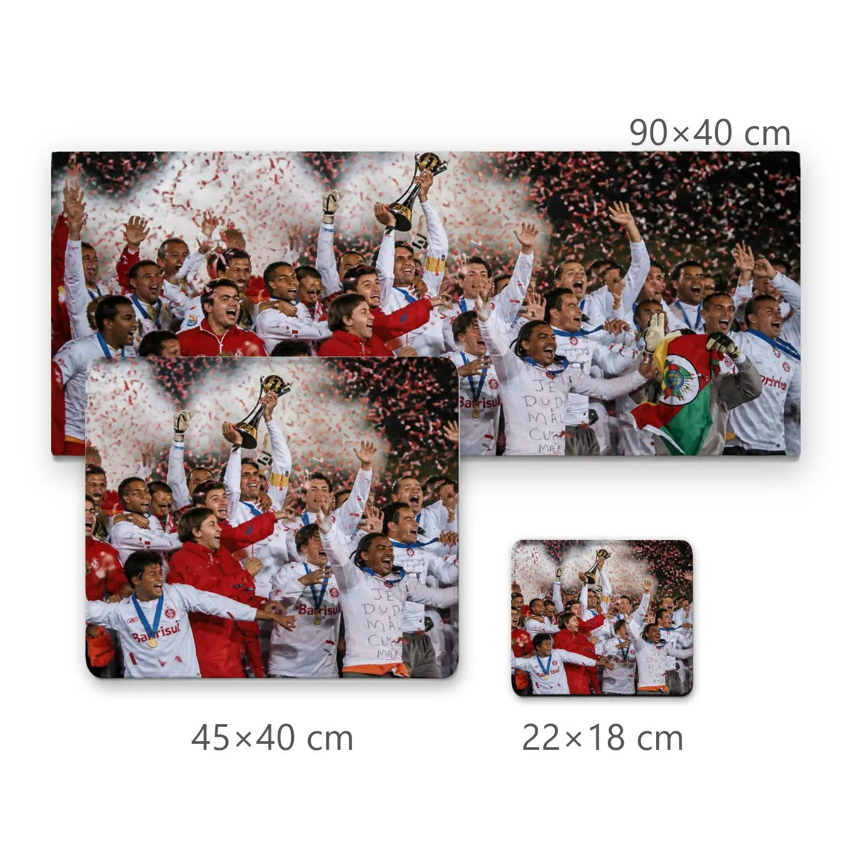 Mousepad Internacional Campeão Mundial 2006 com Troféu e Chuva de Papel Picado