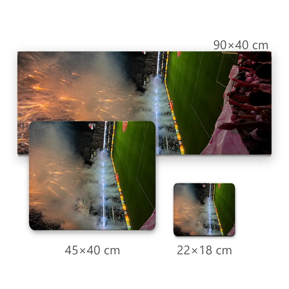 Mousepad Torcida no Estádio com Fogos e Fumaça