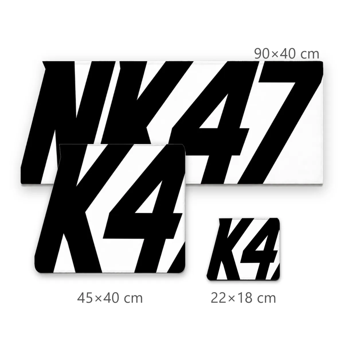 Mousepad Tipografia NK47 em Preto e Branco