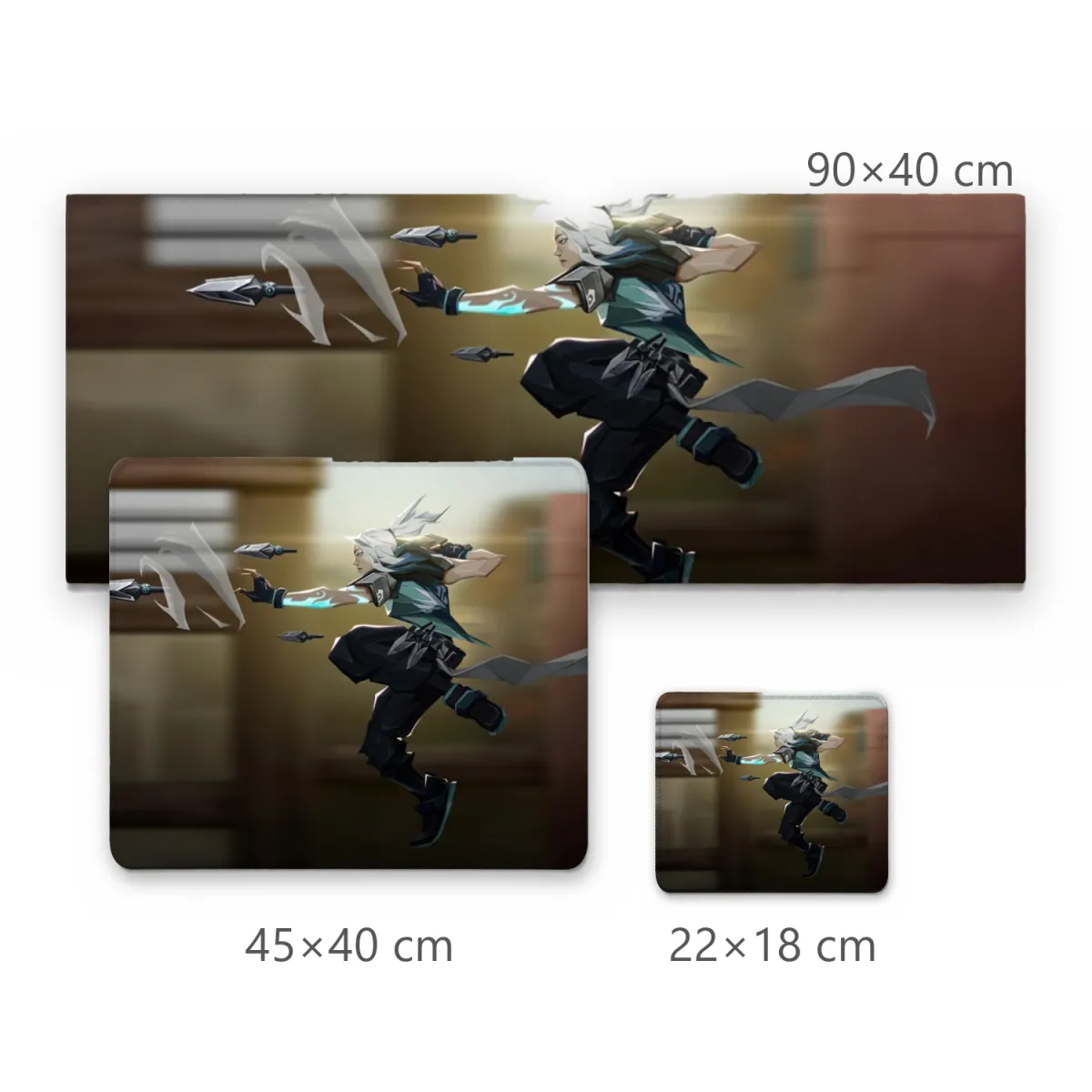 Mousepad Gamer Guerreira com Facas em Salto Dinâmico Estilo Anime