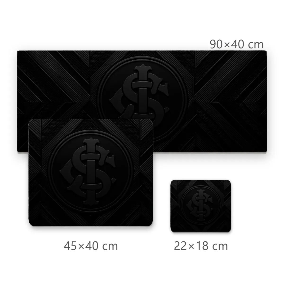 Mousepad com Monograma SCI em Relevo Escuro e Textura Blackout