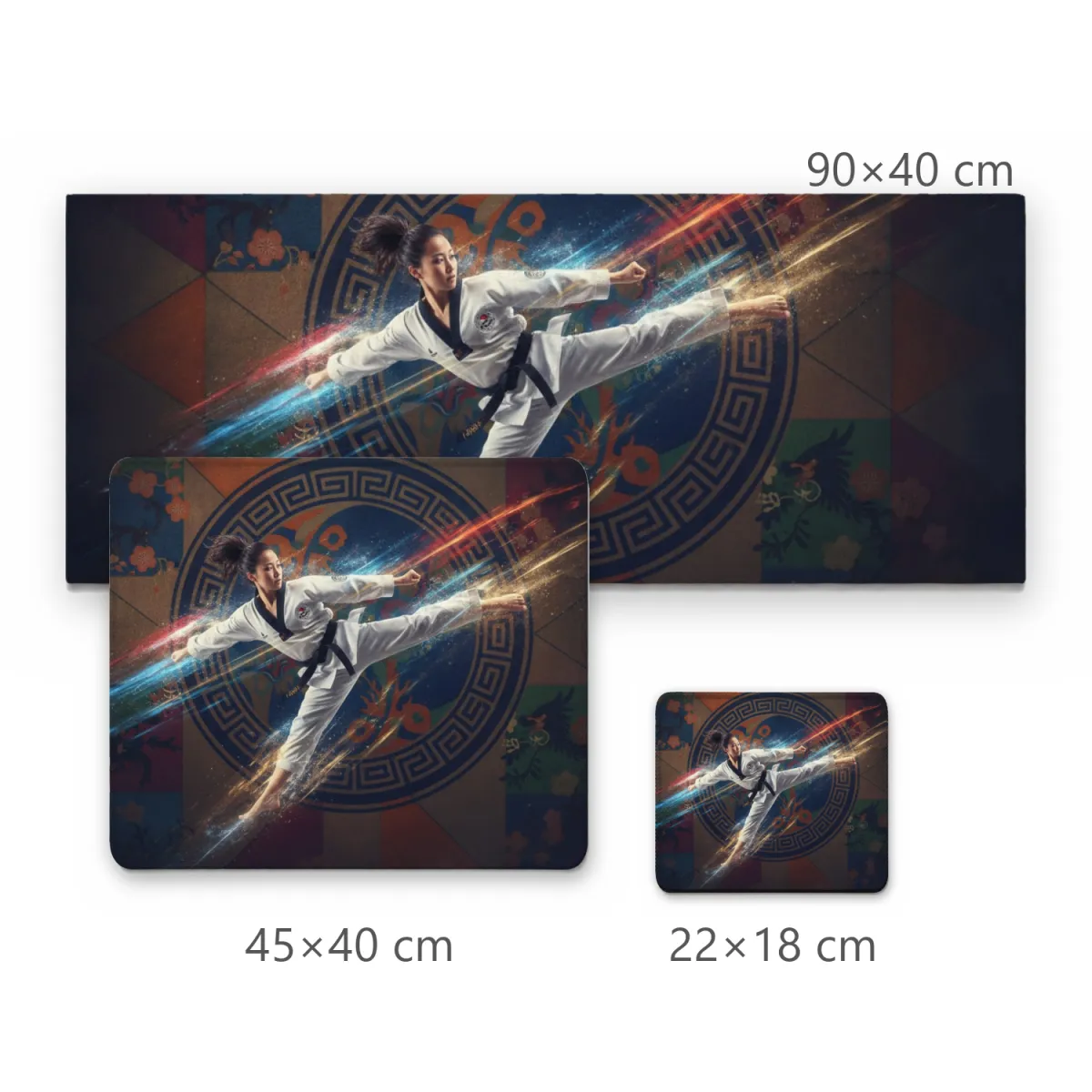 Mousepad Taekwondo Chute Voador e Energia Dinâmica
