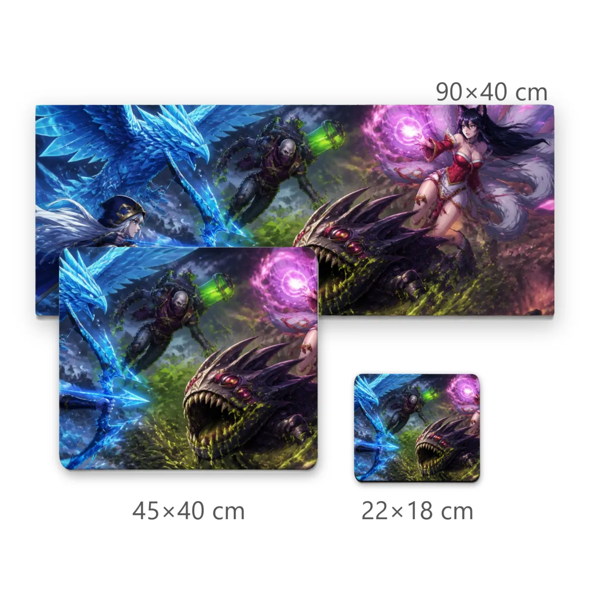 Mousepad Batalha de Campeões com Arqueira Guerreira Mística e Criaturas Fantásticas