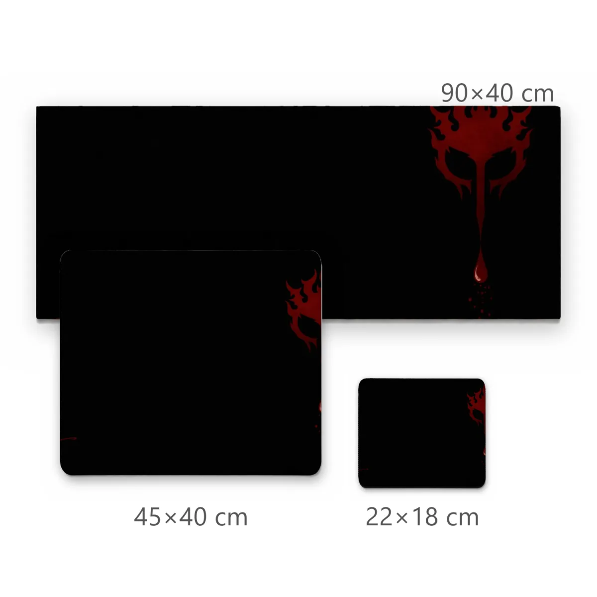 Mousepad Gamer Preto com Marca do Sacrifício Vermelha e Assinatura