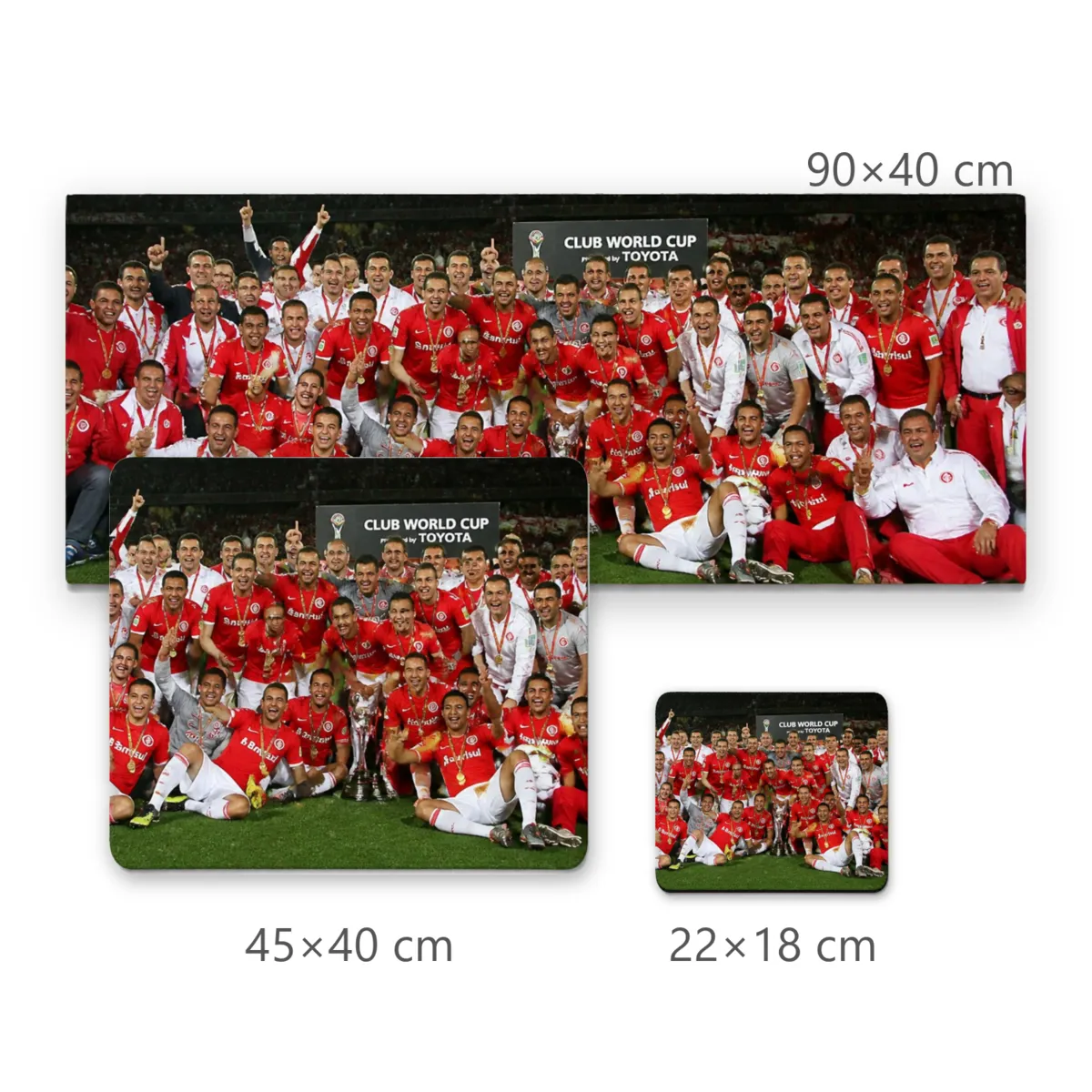 Mousepad Foto Campeão Mundial Internacional Elenco com Troféu