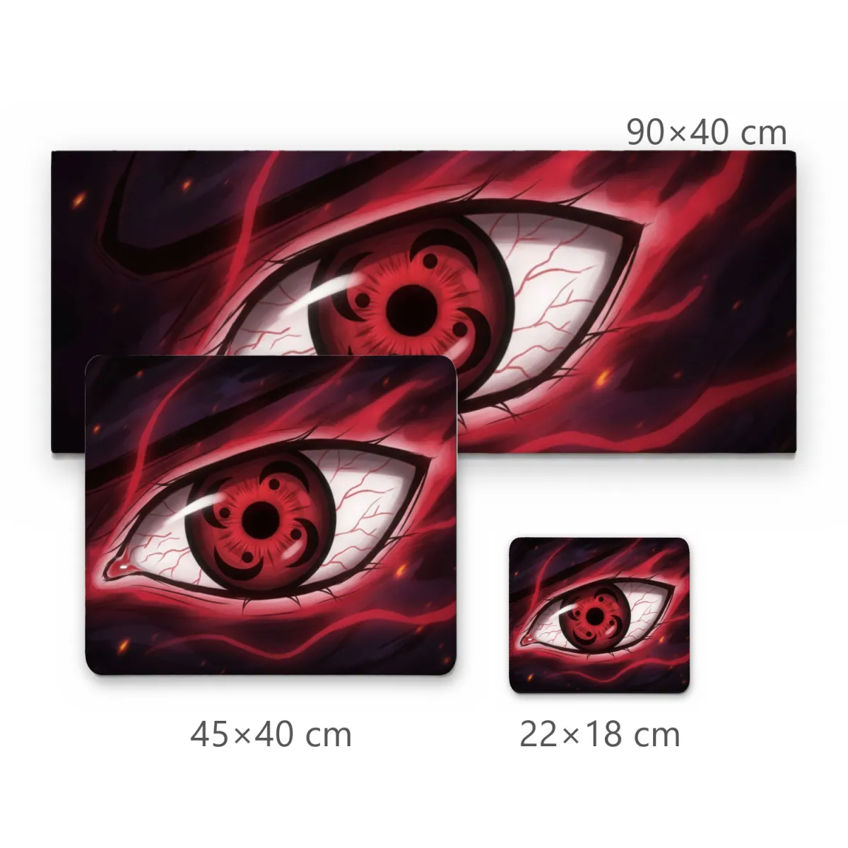 Mousepad Olho Sharingan em Chamas Vermelhas e Estilo Anime