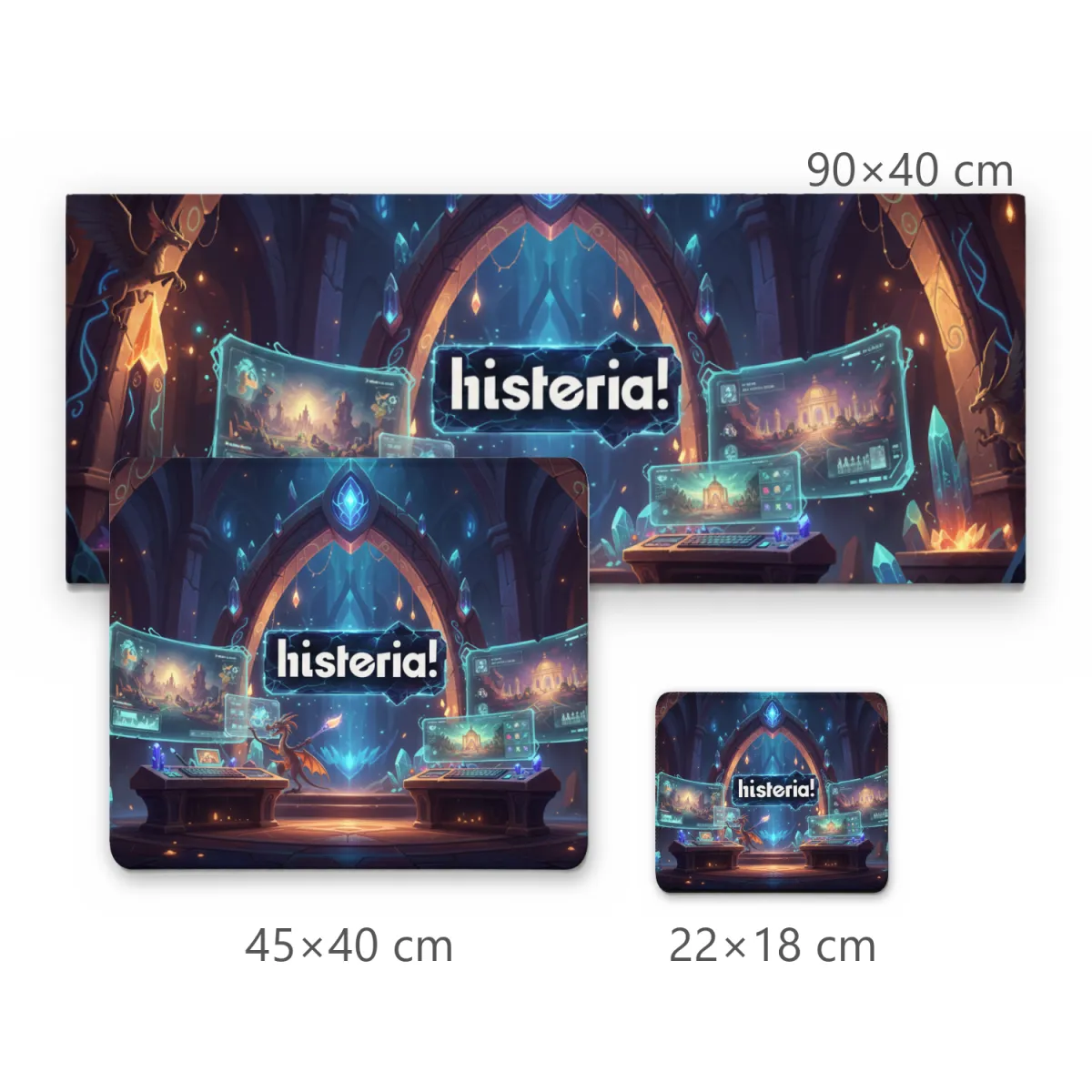 Mousepad Gamer Histeria Estudio Mágico de Animação e Telas Holográficas