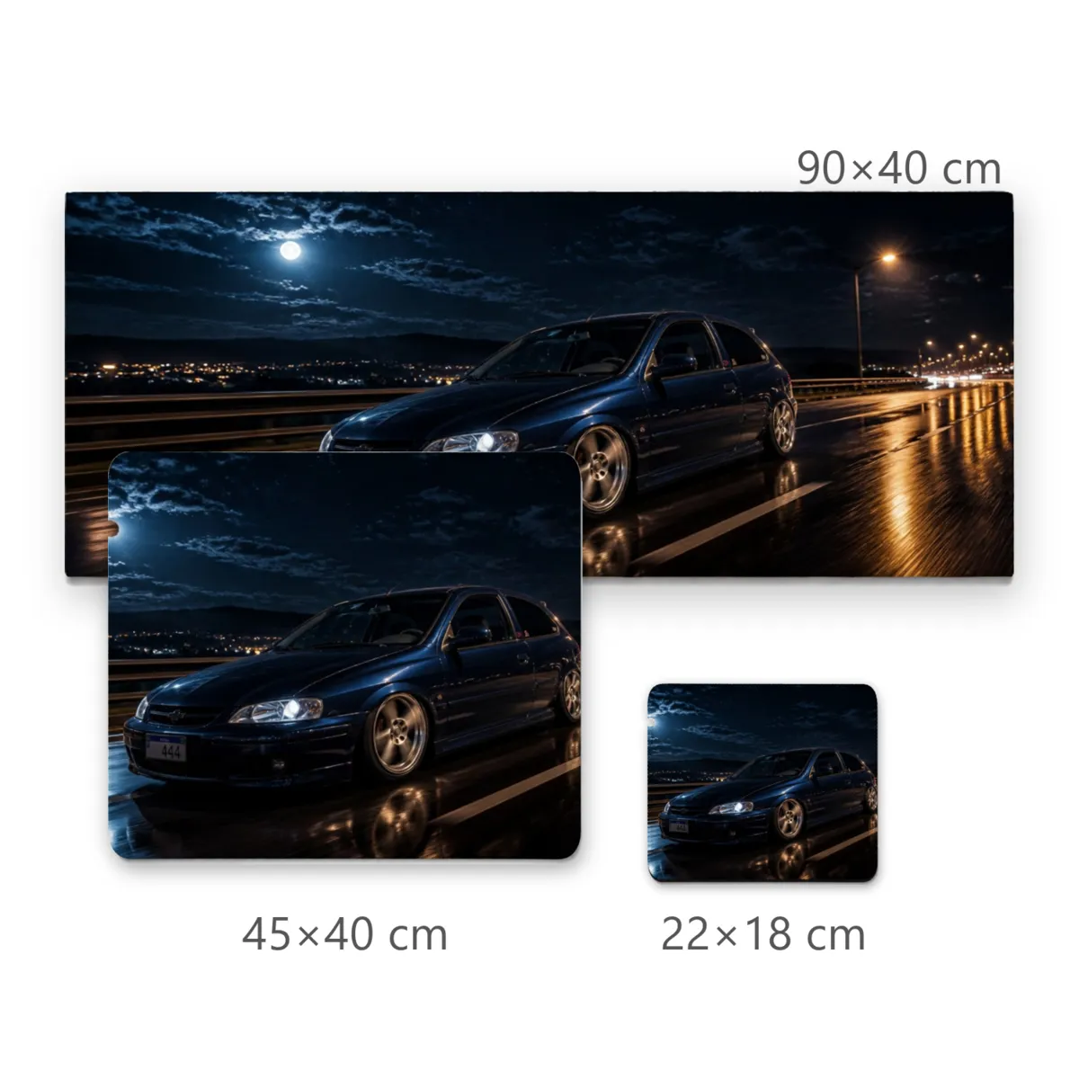Mousepad Carro Rebaixado Noturno na Rodovia Molhada