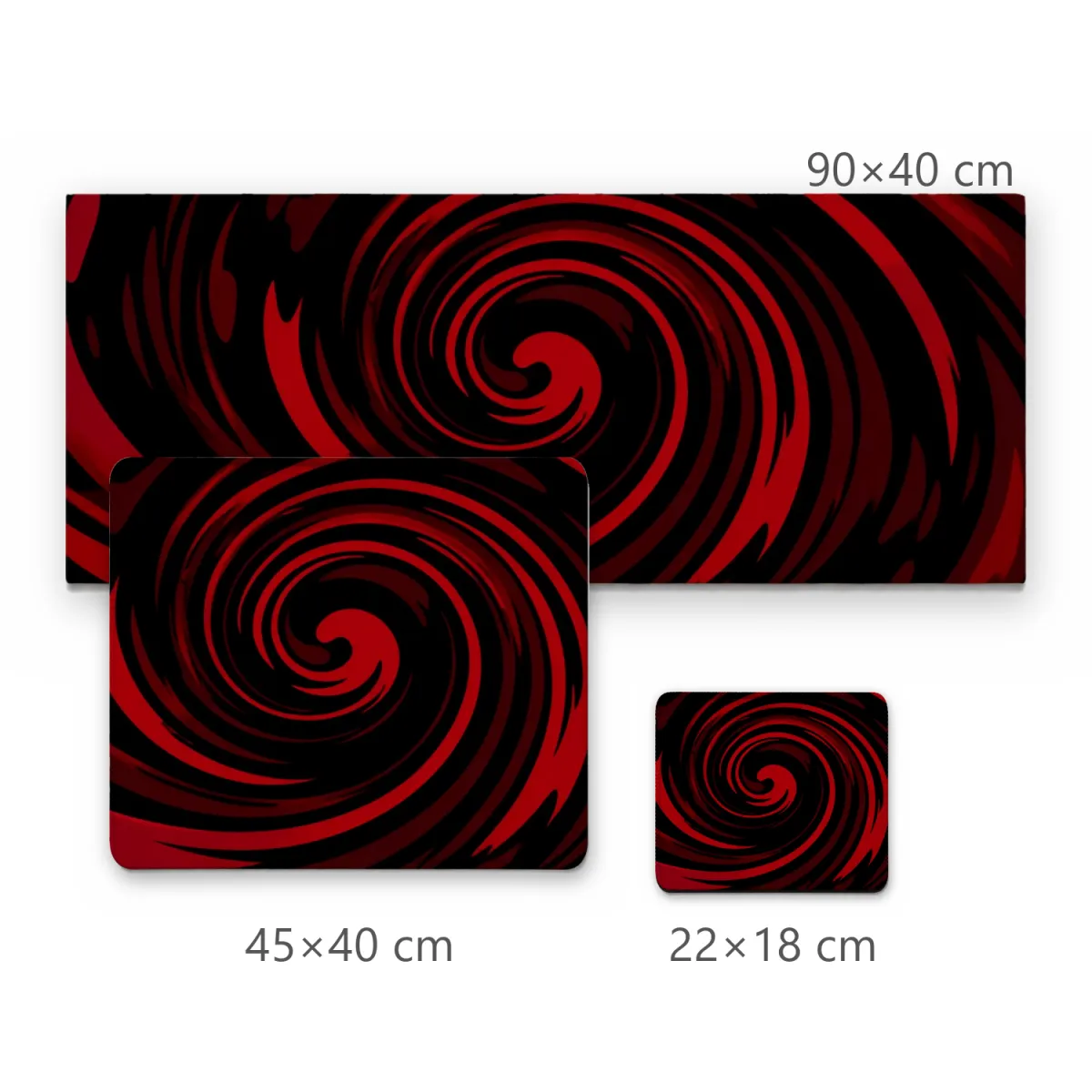 Mousepad Espiral Hipnótica em Vermelho Escuro e Preto