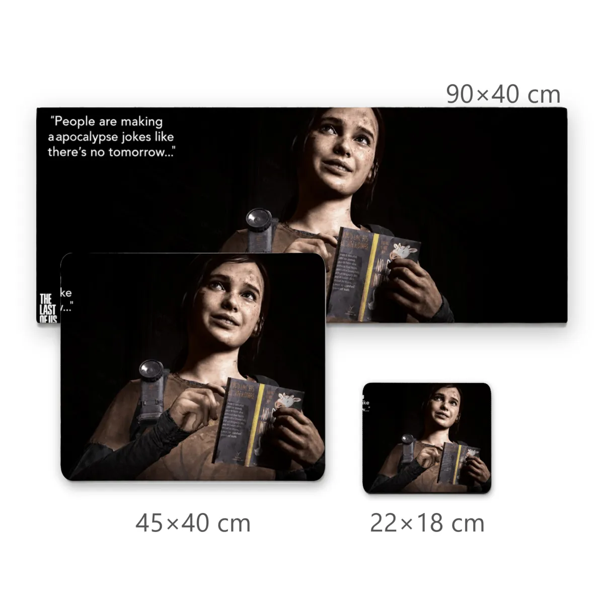 Mousepad Ellie com Livro de Piadas e Fundo Escuro