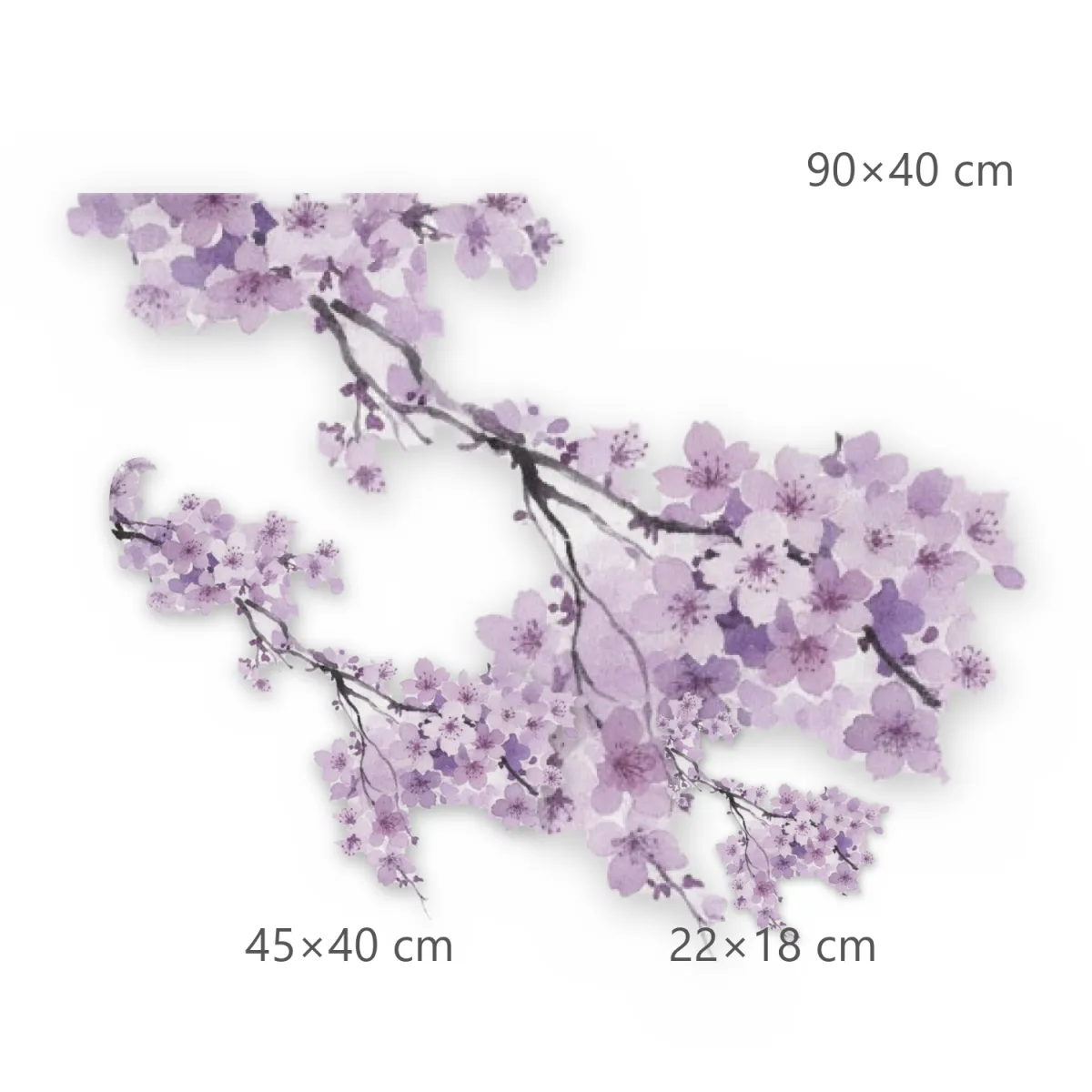 Mousepad Flor de Cerejeira Sakura Lilás em Aquarela sobre Fundo Branco