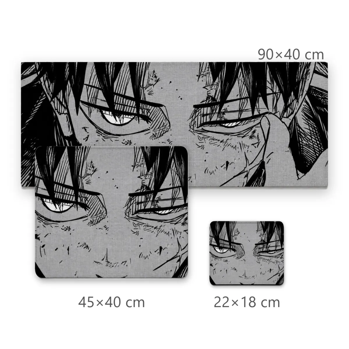 Mousepad Gamer Olhar Intenso em Traço de Mangá Preto e Branco