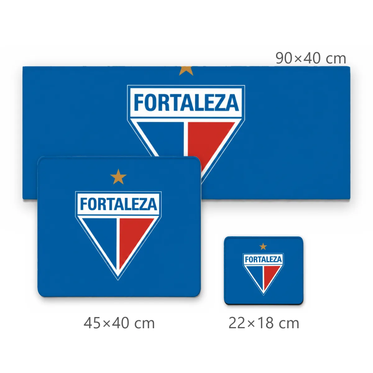 Mousepad Escudo Fortaleza Esporte Clube com Fundo Azul e Estrela Dourada