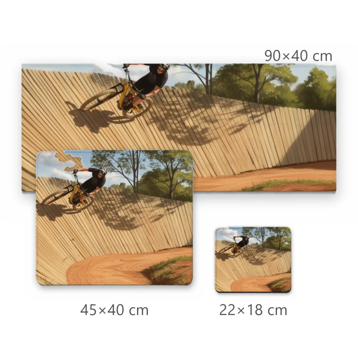 Mousepad Ciclista de Mountain Bike em Wallride de Madeira