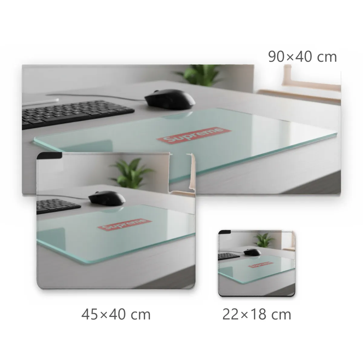 Mousepad Minimalista Fundo Claro com Logo Retangular Central