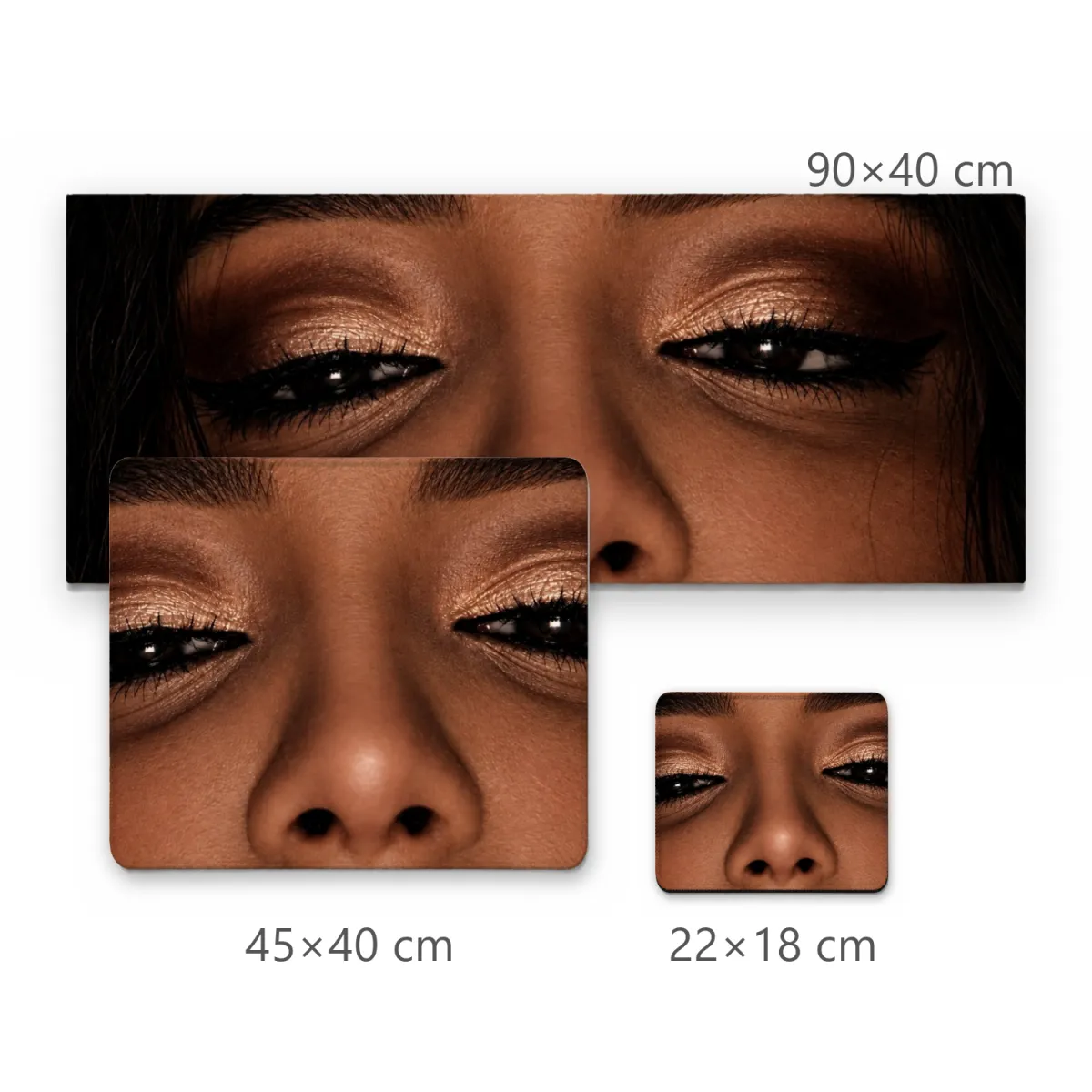 Mousepad Olhar Marcante com Maquiagem Dourada e Delineado Preto