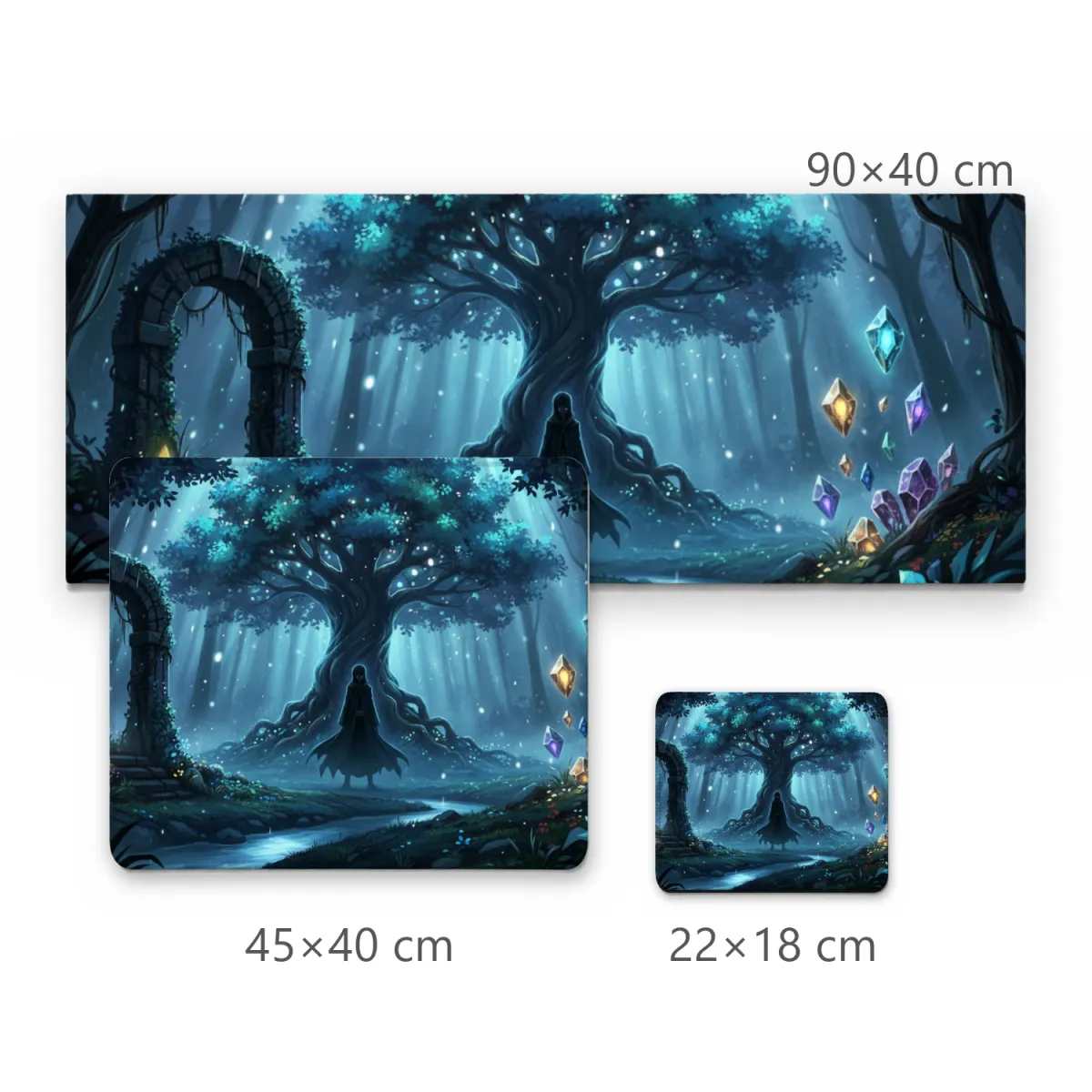 Mousepad Gamer Árvore Mágica e Portal em Floresta Encantada Anime