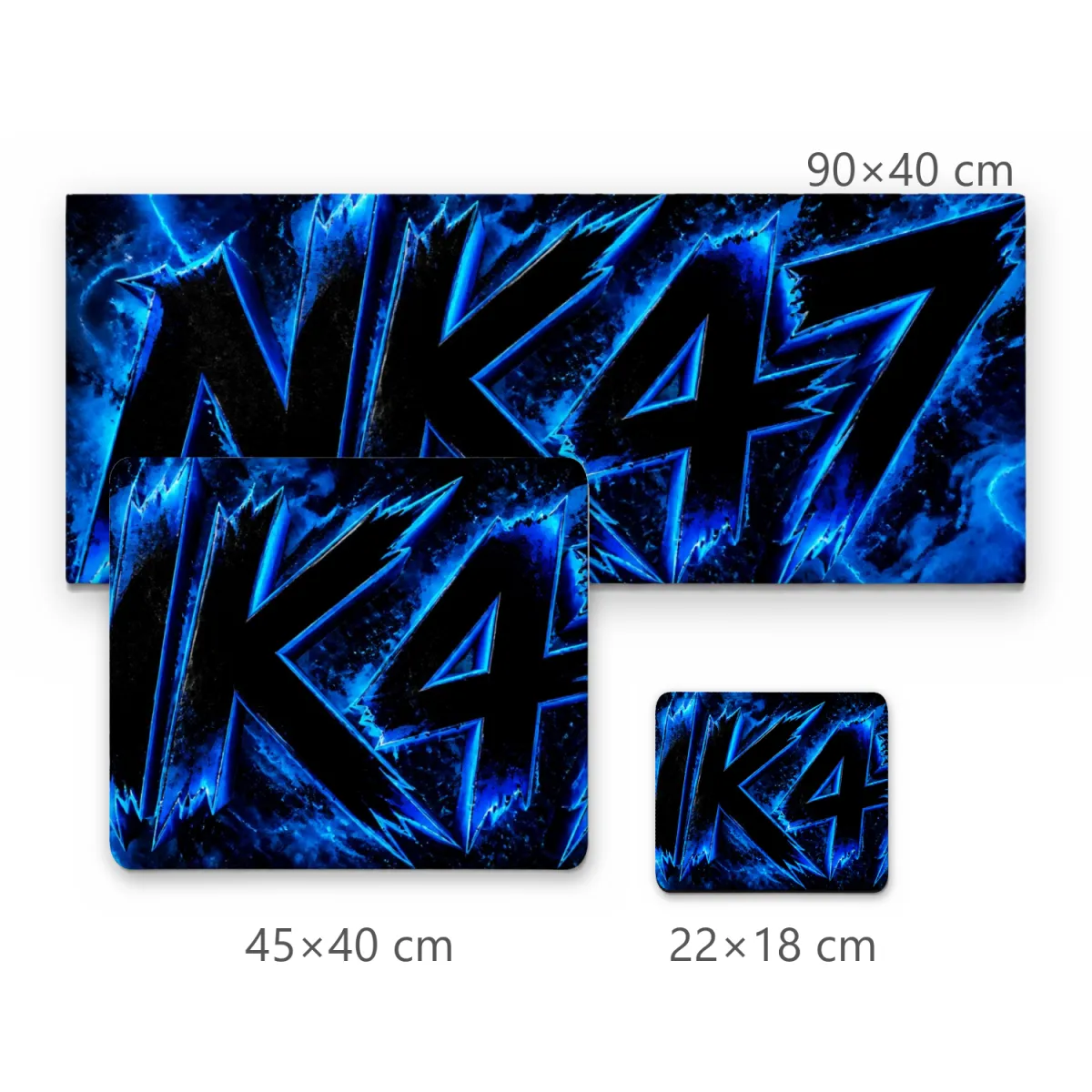 Mousepad Gamer NK47 com Tipografia Elétrica e Chamas Azuis