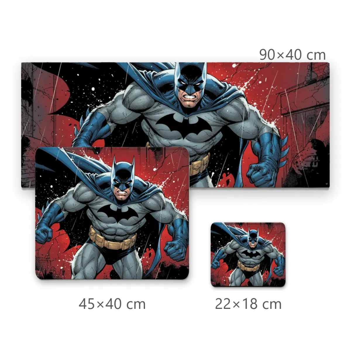 Mousepad Batman Cavaleiro das Trevas Traço em Quadrinhos Fundo Vermelho